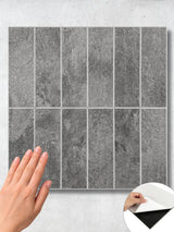 Grey Concrete Peel & Stick Composite Wall Tiles - (28.8 x 29.6cm)