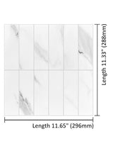Calacatta White Marble Peel & Stick Composite Wall Tiles - (28.8 x 29.6cm)