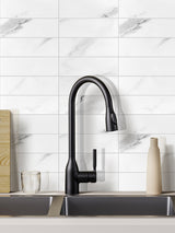 Calacatta White Marble Peel & Stick Composite Wall Tiles - (28.8 x 29.6cm)