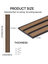 Smoked Walnut Peel & Stick Slat Wall Panel 10cm x 250cm
