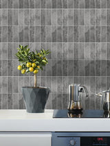 Grey Concrete Peel & Stick Composite Wall Tiles - (28.8 x 29.6cm)