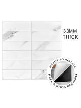 Calacatta White Marble Peel & Stick Composite Wall Tiles - (28.8 x 29.6cm)