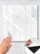 Calacatta White Marble Peel & Stick Composite Wall Tiles - (28.8 x 29.6cm)