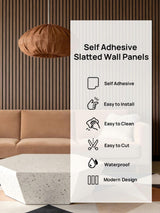 Smoked Walnut Peel & Stick Slat Wall Panel 10cm x 250cm