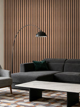 Smoked Walnut Peel & Stick Slat Wall Panel 10cm x 250cm
