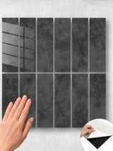 Slate Black Peel & Stick Composite Wall Tiles - (28.8 x 29.6cm)