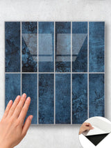 Marine Blue Peel & Stick Composite Wall Tiles - (28.8 x 29.6cm)
