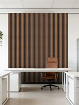 Smoked Walnut Peel & Stick Slat Wall Panel 10cm x 250cm