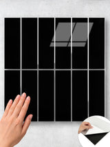 Onyx Black Peel & Stick Composite Wall Tiles - (28.8 x 29.6cm)