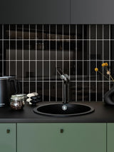 Onyx Black Peel & Stick Composite Wall Tiles - (28.8 x 29.6cm)
