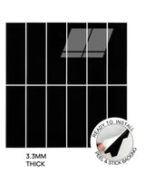 Onyx Black Peel & Stick Composite Wall Tiles - (28.8 x 29.6cm)