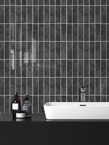 Slate Black Peel & Stick Composite Wall Tiles - (28.8 x 29.6cm)