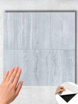 Silver Concrete Peel & Stick Composite Wall Tiles - (28.8 x 29.6cm)