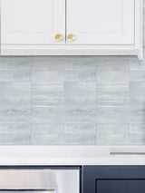 Silver Concrete Peel & Stick Composite Wall Tiles - (28.8 x 29.6cm)