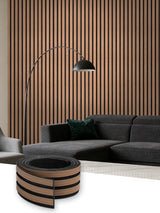 Smoked Walnut Peel & Stick Slat Wall Panel 10cm x 250cm