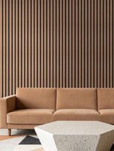 Smoked Walnut Peel & Stick Slat Wall Panel 10cm x 250cm